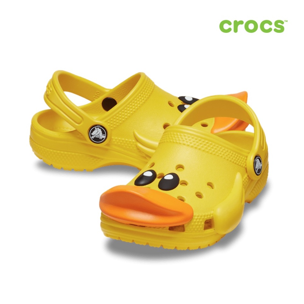 CROCS Yellow and Orange Sandals with Duck Design